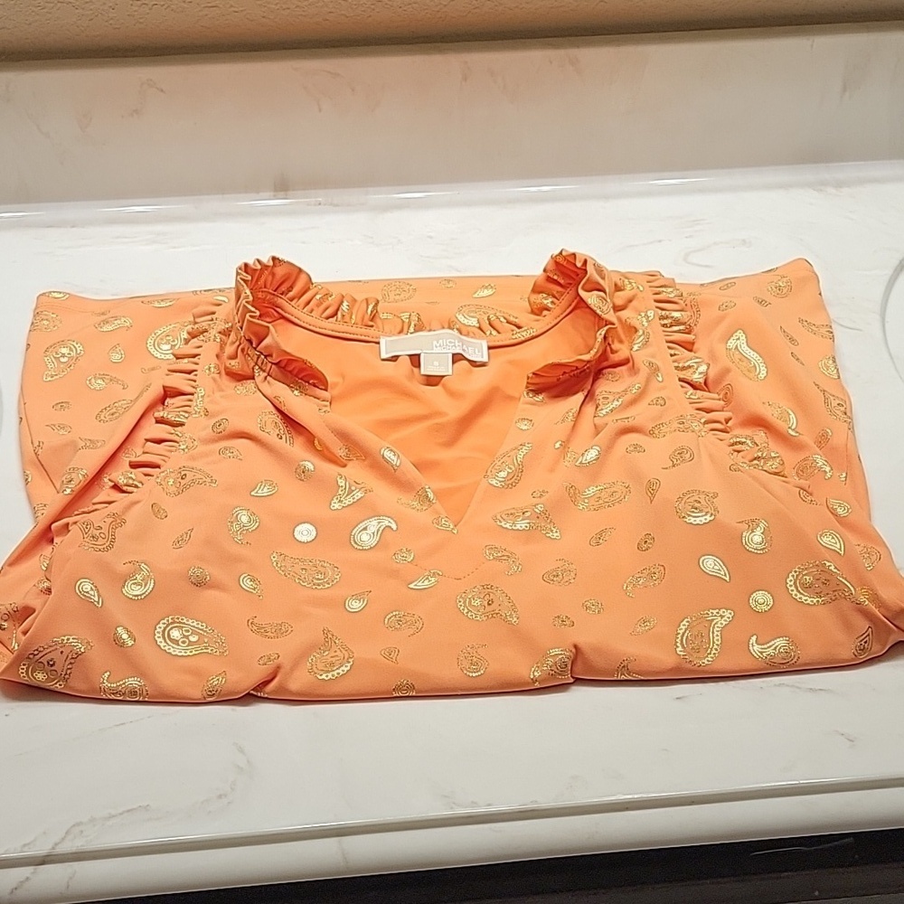 Michael Kors orange sleeveless top - Picture 9 of 12
